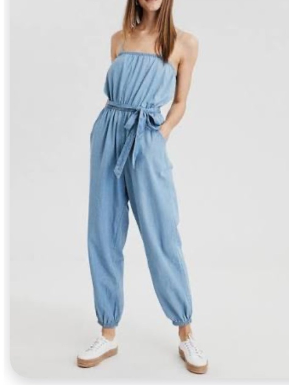 American Eagle Blue Denim Jumpsuit Size Small NWOT